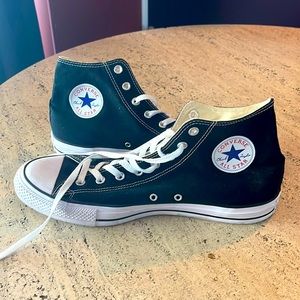 Converse Black Hightops Mens US 13 Womens US 15 LIKE NEW Worn Once